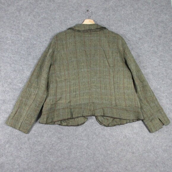 Coldwater Creek Women's Floral Tweed Blazer Open Front Lined Jacket 18 Brown 478 - Picture 2 of 11